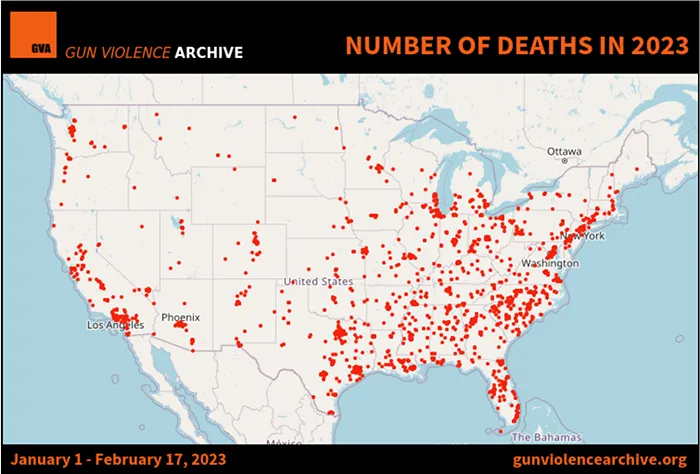 Hơn 70 vụ xả súng hàng loạt tại Hoa Kỳ vào đầu năm 2023