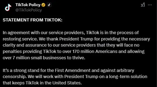 TikTok được hoạt động trở lại nhờ sự can thiệp của ông Trump